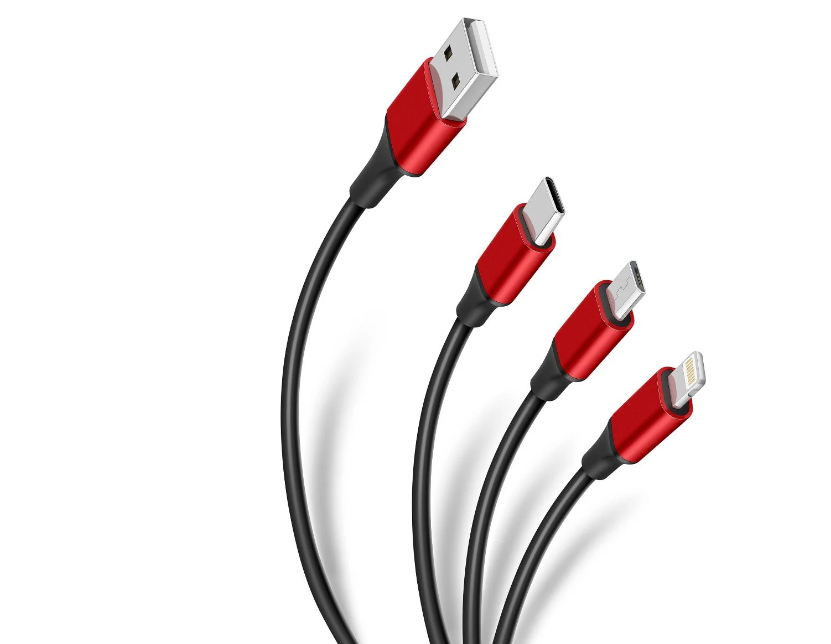 CABLE 3 EN 1, USB A LIGHTNING / MICRO USB / USB C, DE 1,2 M