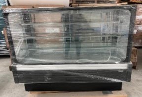 DOCRILUC MARCA EFICOLD VV-6HE-13-R VITRINA EXPOSITORA CRISTAL RECTO PARA ALIMENTOS CALIENTES/SECOS DIMENSIONES: 98CM X 70CM 1.37 CM 3 ENTREPAÑOS DE METAL COLOR NEGRO