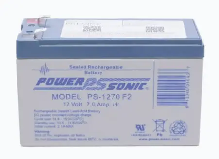 BATERÍA 12V, 7AH, PARA RESPALDO, TECNOLOGÍAS AGM/VRLA, 5 AÑOS VIDA ÚTIL, TERMINALES F2, RECONOCIDA UL MODELO: PS-1270-F2 MARCA: POWER SONIC