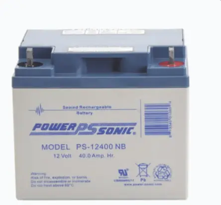 BATERÍA 12V, 40AH, PARA RESPALDO, TECNOLOGÍAS AGM/VRLA, 5 AÑOS VIDA ÚTIL, TERMINALES NB, RECONOCIDA UL MODELO: PS-12400-NB MARCA: POWER SONIC