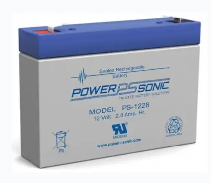 BATERÍA 12V, 2.8AH, PARA RESPALDO, TECNOLOGÍAS AGM/VRLA, 5 AÑOS VIDA ÚTIL, TERMINALES F1, RECONOCIDA UL MODELO: PS-1228 MARCA: POWER SONIC