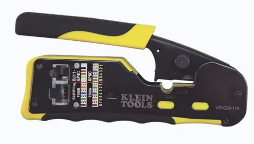 PONCHADORA/PELACABLES/CORTACABLES CON MATRACA PARA CONECTORES PASS-THRU RJ45 Y CONECTORES ESTÁNDAR RJ11/RJ12 MODELO: VDV226-110 MARCA: KLEIN TOOLS
