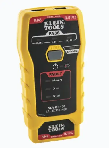 PROBADOR DE CABLES DE RED Y PROBADOR DE CABLES DE DATOS LAN EXPLORER™️ CON TRANSMISOR REMOTO. MODELO: VDV526-100 MARCA: KLEIN TOOLS