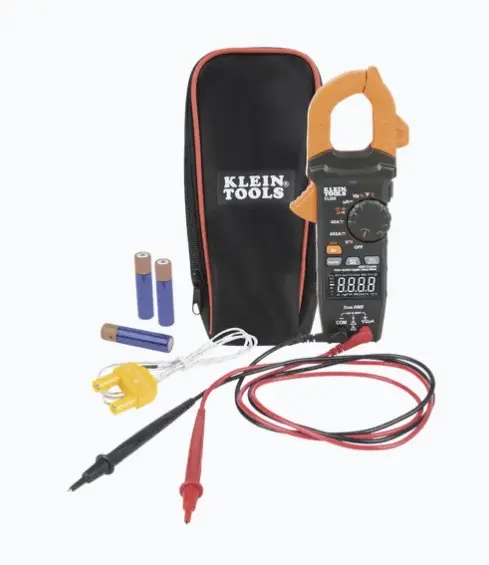 AMPERÍMETRO DIGITAL DE GANCHO, RANGO AUTOMÁTICO DE 400 A CA/CD. (MIDE CORRIENTE DIRECTA) PANTALLA LCD DE ALTO CONTRASTE PARA VISIBILIDAD MEJORADA VOLTÍMETRO SIN CONTACTO INTEGRADO EN LA MORDAZA TECNOLOGÍA TRMS PARA MAYOR PRECISIÓN EN MEDICIONES SOPORTE MAGNÉTICO OPCIONAL PARA MODO MANOS LIBRES FUNCIÓN DE APAGADO AUTOMÁTICO A LOS 10 MINUTOS MODELO: CL-390 MARCA: KLEIN TOOLS 