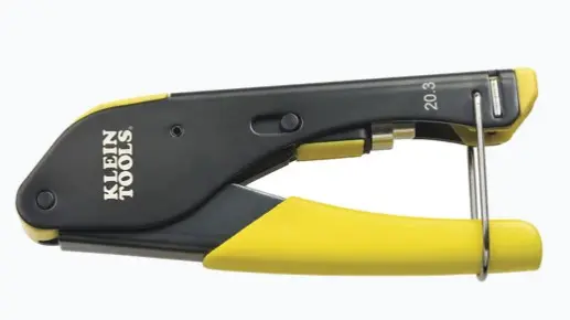 PINZA PARA INSTALACIÓN DE CONECTOR F DE COMPRESIÓN CON CABLES RG59, RG6/6Q INSTALACIÓN RÁPIDA DE CONECTORES-F DE FORMA SEGURA ÉMBOLO FIJO PARA MANEJO ÁGIL DE CABLES COMPATIBLE CON ACCESORIOS DE COMPRESIÓN COMUNES ESTRUCTURA DE ACERO ANTIOXIDANTE Y DURADERA AGARRES VISIBLES PARA RÁPIDA IDENTIFICACIÓN Y USO MODELO: VDV212-008-SEN MARCA: KLEIN TOOLS 