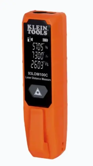 MEDIDOR COMPACTO LÁSER DE DISTANCIAS. RANGO: 5.1 CM A 30.5 M / OPCIÓN CM O PULG. O COMBINADO / CLIP PARA BOLSILLO. MIDE HASTA 30,5 M CON ALTA PRECISIÓN DISEÑO COMPACTO CON CLIP PARA FÁCIL TRANSPORTE PRECISIÓN DE 1/16&#39;&#39; PARA PRIMEROS 9 M PANTALLA LCD MUESTRA ÚLTIMAS DOS MEDICIONES MEDICIÓN CONTINUA O POR DISTANCIA ÚNICA MODELO: 93-LDM-100C MARCA: KLEIN TOOLS 