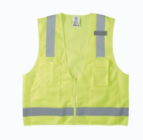 CHALECO DE SEGURIDAD REFLECTANTE DE ALTA VISIBILIDAD, MEDIANO/GRANDE. CON MÚLTIPLES BOLSILLOS DE DIFERENTE CAPACIDAD CUMPLE CON ANSI/ISEA 107-2015 TIPO R CLASE 2 CIERRE RELÁMPAGO FRONTAL PARA AJUSTE SEGURO LÍNEAS RETRORREFLECTANTES DE 2'' PARA MEJOR VISIBILIDAD DOS BOLSILLOS INTERIORES GRANDES: 17 CM X 20 CM PESTAÑA PARA MICRÓFONO O RADIO INCLUIDA MODELO: 60269 MARCA: KLEIN TOOLS 