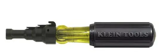 DESARMADOR PARA ESCARIAR E INSTALAR TUBO CONDUIT (PARED DELGADA). PUNTA RECUBIERTA EVITA DESLIZAMIENTO DE TORNILLOS ESCARIA Y ALISA TUBOS DE 1/2'', 3/4'', 1'' MANGO ACOLCHADO LARGO PARA MAYOR COMODIDAD Y TORSIÓN BARRA REEMPLAZABLE CON TORNILLO HEXAGONAL DE 1/16'' HECHO EN EE.UU. PARA TUBERÍA METÁLICA ELÉCTRICA MODELO: 85191 MARCA: KLEIN TOOLS 