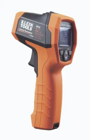 TERMÓMETRO INFRARROJO DE DOBLE LÁSER 20:1. (-40° A 650° C). MEDICIÓN IR Y TIPO K HASTA 1200°F DOBLE LÁSER PARA ENFOQUE PRECISO DEL OBJETIVO RESOLUCIÓN ÓPTICA ALTA DE 20:1 EMISIVIDAD AJUSTABLE DE 0,1 A 1,0 ALARMA VISUAL Y AUDIBLE PARA EXCEDER LÍMITES MODELO: IR-10K MARCA: KLEIN TOOLS 