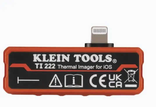 MINI CÁMARA TERMOGRÁFICA PARA DISPOSITIVOS IOS. CON ESTUCHE PORTÁTIL Y MOSQUETÓN. SIMILAR A SERIES HMTP Y HMTJ INCLUYE ALARMA DE TEMPERATURA ALTA/BAJA PARA SUPERVISAR SISTEMAS MODELO: TI222 MARCA: KLEIN TOOLS         