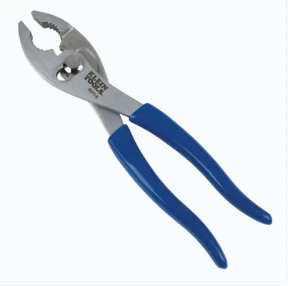 PINZAS DE UNIÓN DESLIZANTE DE 8" CORTE TIPO CIZALLA PARA MAYOR PRECISIÓN DOS POSICIONES VERSÁTILES DE MORDAZAS MORDAZAS SERRADAS PARA AGARRE SEGURO CROMONIQUELADA PARA VIDA ÚTIL PROLONGADA NO APTA PARA CORTAR ACERO O ACSR MODELO: D511-8 MARCA: KLEIN TOOLS 