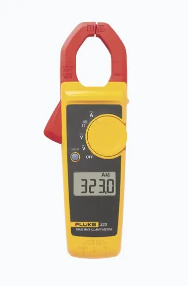 AMPERIMETRO DE GANCHO DE VERDADERO VALOR EFICAZ (TRUE RMS), MEDIDA DE CORRIENTE EN CA DE 400 A Y TENSIÓN EN CA Y CC DE 600V MEDICIÓN DE CORRIENTE CA HASTA 400 A EN ESPACIOS REDUCIDOS CLASIFICACIÓN DE SEGURIDAD CAT IV 300V/CAT III 600V PRECISIÓN DE TENSIÓN CA 1,5% CON 5 DÍGITOS DISEÑO DELGADO Y ERGONÓMICO PARA MEJOR MANEJO FUNCIÓN DE RETENCIÓN DE VALORES PARA ANÁLISIS FÁCIL MODELO: FLUKE-323 MARCA: FLUKE 
