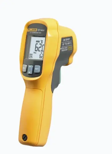 TERMÓMETRO IR PARA MEDICIÓN DE TEMPERATURA DE -30ºC A 500ºC, CON PRECISIÓN +-1.0%, Y CLASIFICACIÓN IP54 DE RESISTENCIA AL AGUA Y POLVO RANGO DE TEMPERATURA -30°C A 500°C (-22°F A 932°F) CLASIFICACIÓN IP54, RESISTENTE AL POLVO Y AGUA SOPORTA CAÍDAS DE HASTA 3 METROS DE ALTURA TIEMPO DE RESPUESTA 500 MS (95% LECTURA) RESOLUCIÓN ÓPTICA 10:1 PARA MEDICIONES PRECISAS MODELO: FLUKE-62MAXESPR MARCA: FLUKE 
