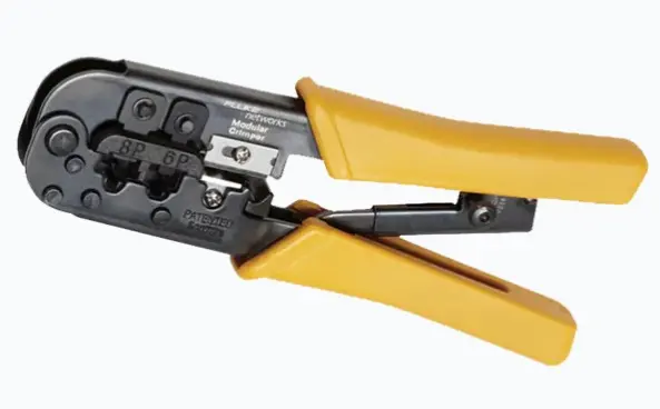 PINZAS PARA TERMINACIÓN DE CONECTORES RJ45 DE 8 POSICIONES Y RJ11/RJ12 DE 4 Y 6 POSICIONES COMPATIBILIDAD CON CONECTORES RJ-45, RJ-11, RJ-12 TRINQUETE PARA PRESIÓN DE CRIMPADO CONTROLADA CORTADOR DE CABLE PLANO INTEGRADO SEPARADOR DE CABLE PLANO INCRUSTADO 8 POSICIONES PARA CONECTOR RJ-45 MODELO: 11212530 MARCA: FLUKE NETWORKS 