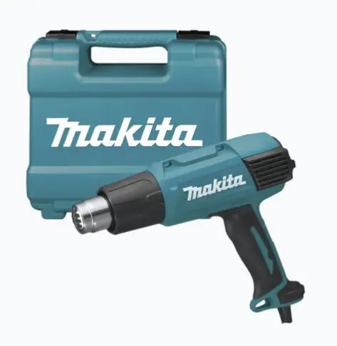PISTOLA TÉRMICA DE TEMPERATURA VARIABLE CON ESTUCHE. SELECTOR DE TEMPERATURA VARIABLE 122-1022°F PARA PRECISIÓN DOS AJUSTES DE FLUJO DE AIRE: 7 Y 14 CFM MANGO DE ENGOMADO CON SOPORTE TRASERO INTEGRADO RANURA PARA ANCLAJE INTEGRADA, ANCLAJE SE VENDE APARTE INCLUYE ESTUCHE PARA FÁCIL TRANSPORTE Y ALMACENAMIENTO MODELO: HG-6031-VK MARCA: MAKITA 