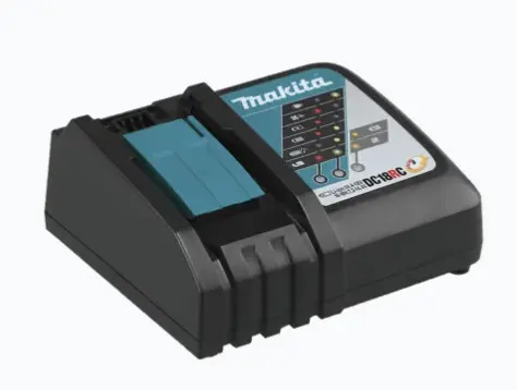 CARGADOR RÁPIDO PARA BATERÍA LITIO ION DE 18V LXT®️ CARGA RÁPIDA DE BATERÍAS 18V EN 25-45 MINUTOS VENTILADOR INTEGRADO ENFRÍA BATERÍA DURANTE CARGA COMUNICACIÓN CON CHIP OPTIMIZA DURACIÓN DE BATERÍA CONTROL DE CORRIENTE, VOLTAJE Y TEMPERATURA ACTIVO BATERÍA PASA MÁS TIEMPO TRABAJANDO GRACIAS A OPTIMIZACIÓN MODELO: DC18RC MARCA: MAKITA 