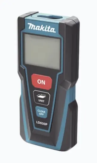 MEDIDOR LÁSER DE DISTANCIA DE 0.2 A 30 METROS. RANGO DE MEDICIÓN DE 0.2 A 30 METROS TOLERANCIA DE MEDICIÓN DE 2.0 MM CLASE DE PROTECCIÓN IP54 CONTRA POLVO Y AGUA TIPO DE LÁSER 635 NM CLASE 2 PESO LIGERO DE 0.09 KG, FÁCIL TRANSPORTE MODELO: LD-030P MARCA: MAKITA 