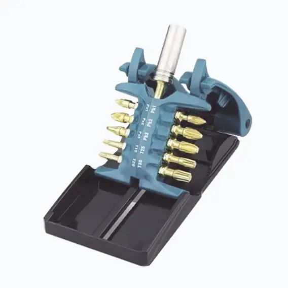 JUEGO DE 10 PUNTAS DE TORSIÓN CON ADAPTADOR IMPACT GOLD [10 VECES MÁS DURACIÓN] JUEGO DE PUNTAS DE TORSIÓN MÚLTIPLES TIPOS SOPORTE DE PUNTA DE TORSIÓN DE 66 MM INCLUYE PH1, PH2, PH3 Y MÁS TAMAÑO COMPACTO PARA FÁCIL ALMACENAMIENTO ZANCO DE ALTA RESISTENCIA PARA DURABILIDAD MODELO: B-28597 MARCA: MAKITA 