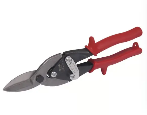 TIJERAS MÚLTIPLES USOS TIPO AVIACIÓN PARA CORTE DE LÁMINA O FLEJE. IDEAL PARA CORTES LARGOS Y RÁPIDOS CORTA ACERO HASTA CALIBRE 20 MULTIPLICA FUERZA MANUAL POR ACCIÓN COMPUESTA SEGURO PARA ALMACENAMIENTO FÁCIL PROTECCIÓN PARA LA MANO INTEGRADA MODELO: SYS-303U MARCA: SURTEK 