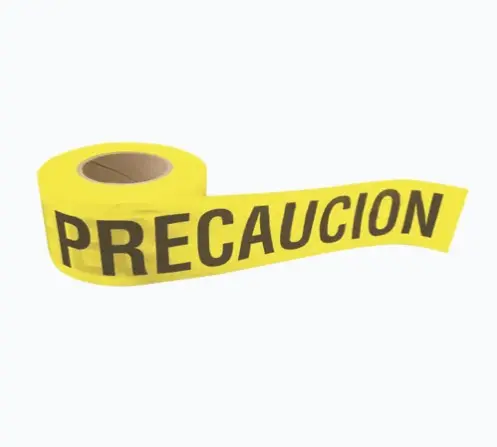 CINTA PARA BARRICADA "PRECAUCION" DE 100 M Y ANCHO DE 3". CINTA DE POLIPROPILENO RESISTENTE A LA INTEMPERIE IMPRESIÓN PARA ÁREAS RESTRINGIDAS EN AMARILLO ANCHO DE 76 MM PARA VISIBILIDAD MEJORADA LONGITUD TOTAL DE 100 METROS ESPESOR DE 0.4 MM PARA MAYOR DURABILIDAD MODELO: SYS-137297 MARCA: SURTEK 