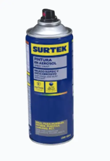 RECUBRIMIENTO TRANSPARENTE EN AEROSOL DE 300 ML. USO EN METAL Y MADERA, VERSÁTIL SECADO RÁPIDO EN 5 MINUTOS ACABADO SÓLIDO ANTICORROSIVO COBERTURA DE 0.75 CM2 TEMPERATURA DE TRABAJO DE 45Â°C MODELO: SYS-AES-308 MARCA: SURTEK 