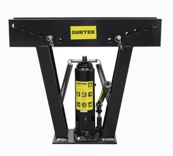DOBLATUBOS HIDRÁULICO DE 1/2" A 2" INCLUYE DADOS CON MEDIDAS, CAPACIDAD 12 TONELADAS. CAPACIDAD DE DOBLADO HASTA 12 TONELADAS VARIOS DADOS DE 1/2' A 2' RODILLO AJUSTABLE PARA DOBLEZ PRECISO CUERPO DE HIERRO FUNDIDO RESISTENTE MANEJO SIMPLE Y AJUSTE DE ÁNGULOS MODELO: SYS-DT12 MARCA: SURTEK 