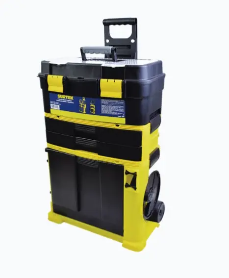 ORGANIZADOR MÓVIL 3 SECCIONES PLÁSTICO TRES NIVELES PARA MEJOR ORGANIZACIÓN CAJA CON MANIJA Y ORGANIZADOR EN TAPA CAJONERA INTERMEDIA CON DOS ORGANIZADORES ORGANIZADOR INFERIOR CON RUEDAS, GRAN CAPACIDAD PRODUCTO EN POLIPROPILENO DE ALTO IMPACTO MODELO: SYS-125105 MARCA: SURTEK 