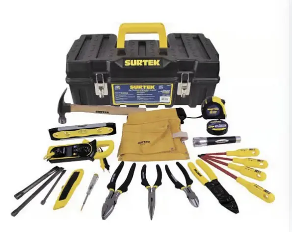 JUEGO DE HERRAMIENTAS CON 21 PZAS. APLICACIÓN ELECTRICO. MODELO: SYS125411 MARCA: SURTEK 