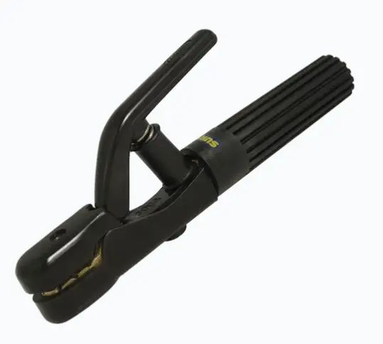 PINZAS PORTA ELECTRODOS / CORRIENTE 300 AMPERES. ALEACIÓN DE COBRE CON RECUBRIMIENTO DE FIBRA DE VIDRIO ANCHO TOTAL DE 24 MM ALTURA TOTAL DE 1 MM LONGITUD TOTAL DE 3.5 MM CALIBRE DE CABLE: 3 AWG, CORRIENTE: 300 A MODELO: SYS-118-003 MARCA: SURTEK 