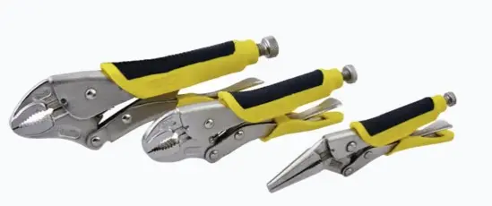 JUEGO DE 3 PINZAS DE PRESIÓN BIMATERIALES JUEGO DE 3 PINZAS DE PRESIÓN ACERO AL CROMO MOLIBDENO, MÁXIMA DURABILIDAD MANGOS ERGONÓMICOS DE VINIL AISLANTE SUPERFICIE ANTIDERRAPANTE PARA MEJOR AGARRE DISEÑO ROBUSTO PARA USO PROFESIONAL MODELO: SYS-115-085 MARCA: SURTEK 