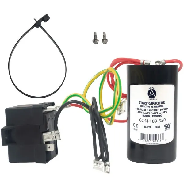 APPLI PARTS APHS-2 START KIT PARA AIRE ACONDICIONADO INCLUYE CAPACITOR DE ARRANQUE 189-227MFD 330V Y RELAY POTENCIAL PARA EQUIPOS 3.5-4.5 TON, COMPRESORES SCROLL Y RECIPROCANTES 208-265 VOLTS 1 PH