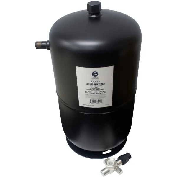 APPLI PARTS APLR-14 TANQUE RECIBIDOR DE LIQUIDO 14 LITROS 5/8 PULG ODF ENTRADA X 5/8 PULG ODF SALIDA CONEXION ROTOLOCK 1 PULG SAE X 5/8 PULG ODF