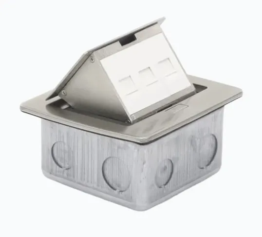 MINI CAJA DE PISO RECTANGULAR PARA DATOS Y CONECTORES TIPO KEYSTONE, COLOR Y MATERIAL EN ACERO INOXIDABLE (3 PUERTOS) (11000-21202) ACERO INOXIDABLE 304, RESISTENTE A LA CORROSIÓN MEDIDAS COMPACTAS: 12.4 X 12 X 7.2 CM COMPATIBILIDAD CON JACKS PANDUIT NETKEY Y LINKEDPRO INCLUYE 2 TORNILLOS DE FIJACIÓN E INSTRUCTIVO PESO LIGERO DE SOLO 0.828 KG MODELO: TH-MC-PD MARCA: THORSMAN