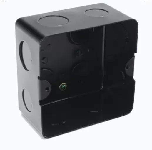 CAJA DE REGISTRO DE ACERO GALVANIZADO, 10X10 CM, COLOR NEGRO (11000-00000) RESISTENTE A HUMEDAD Y ALTAS TEMPERATURAS, COLOR NEGRO ACERO GALVANIZADO CON GROSOR DE 1.45MM A 1.50MM INCLUYE TAPA Y DOS TORNILLOS DE FIJACIÓN ADAPTABLE A MODELOS REDONDOS Y CUADRADOS PESO LIGERO DE 0.362 KG MODELO: TMK10X10 MARCA: THORSMAN