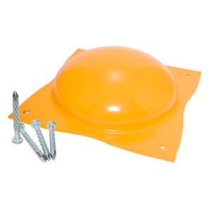 BOYA METALICA LISA CON MEDIDAS DE 21CM X 21CM X 6CM ALTURA EN LAMINA CALIBRE 10 COLOR AMARILLO TRAFICO