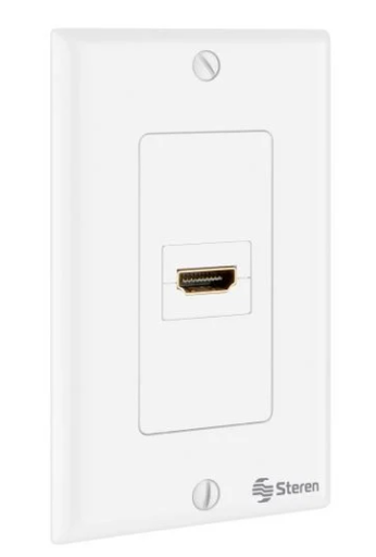 PLACA DE PARED CON COPLE HDMI JACK A JACK MARCA STEREN MODELO 200-255