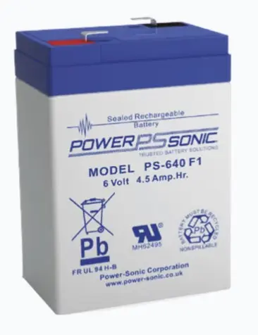 BATERÍA 6V, 4.5AH MODELO:PS-640-F1 MARCA: POWER SONIC   