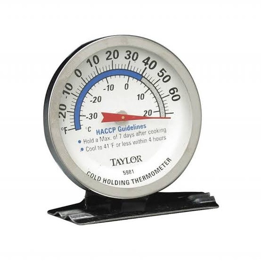 TERMÓMETRO REDONDO ANÁLOGO PARA REFRIGERADOR MOD. 5981N MARCA TAYLOR